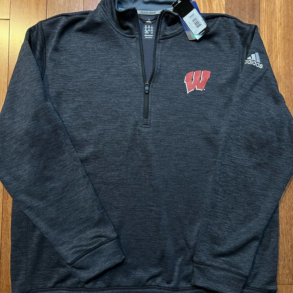 adidas Men's Wisconsin Badgers 1/4-Zip Tech Fleece Sweatshirt
